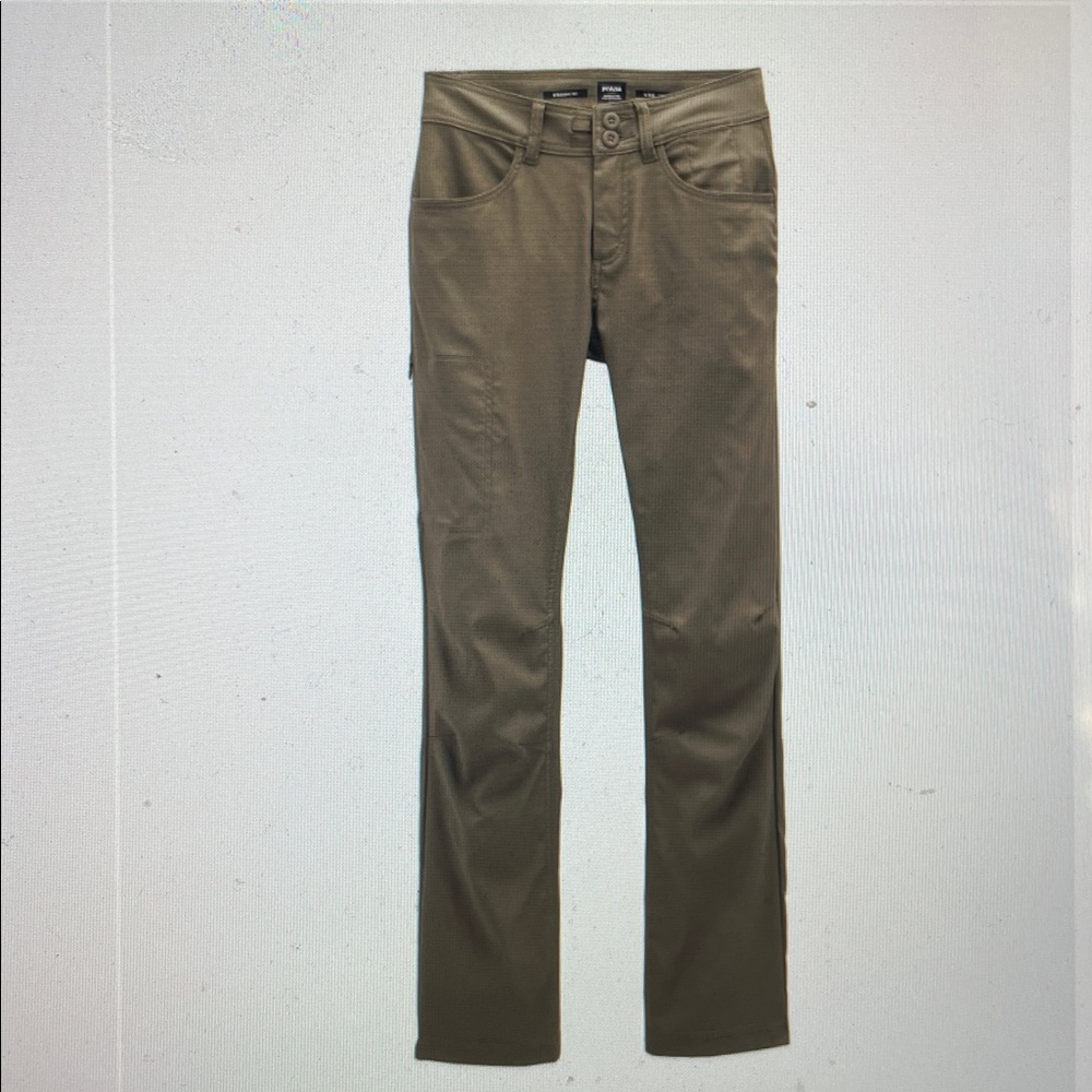 prAna Halle II Straight Pant - sz 12 Reg olive green side zip pocket